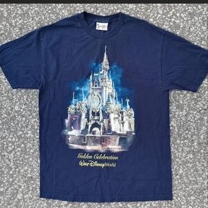 Vintage 2000s Walt Disney World Gold Anniversary Graphic Tee Size Large
